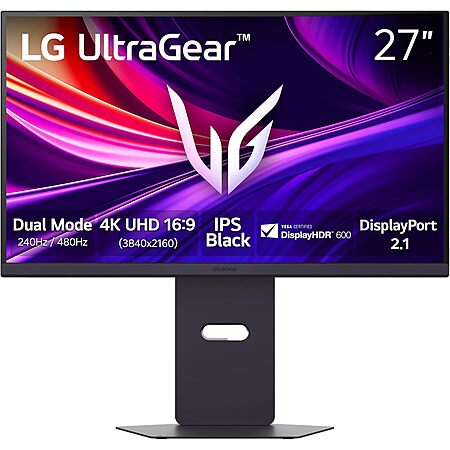 27″ LG Ultragear 4K UHD IPS Gaming Monitor, Dual-Mode 240Hz, 1ms (27G850A-B) $478.66 + Free Shipping