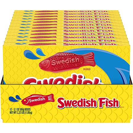 12-Pack 3.1-Oz Swedish Fish Soft & Chewy Candy Boxes $5.34 w/ S&S + Free Shipping w/ Prime or on $35+