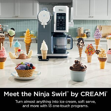 Ninja Swirl by Creami 13-in-1 Ice Cream, Sorbet, Frozen Yogurt, & Soft Serve Maker $199.99 + Free Shipping