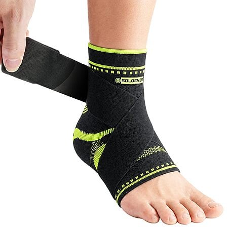 SOLOEVER Compression Ankle Brace w/ Dual Silicone Pads & Wraparound Strap (Black) $5.99 + Free Shipping w/ Prime or on $35+