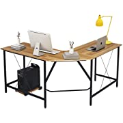 59" KingSo L Shaped Computer Desk (Red/Brown, Oak) $63 + Free Shipping