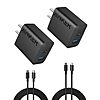 Anker USB-C Charger and Cable 2-Pack - 20W Fast USB-C Charger Block Black (2 X 20w Chargers &amp;amp; 2 USB-C Cables) - Amazon $11.89