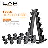 CAP Barbell Rubber Coated Dumbbell Weight Set with Vertical Rack 150 lbs -- Amazon - $150