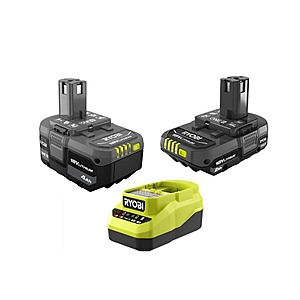 RYOBI ONE+ 18V Lithium-Ion Starter Kit w/ 2.0 Ah, 4.0Ah Battery & Charger  + Free Shipping