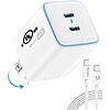 Huntkey Dual Port 45W GaN USB-C Foldable Power Adapter with USB C cable. $6.99