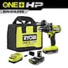 RYOBI ONE+ HP 18V Brushless Cordless 1/2 in. Hammer Drill Kit with (2) 2.0 Ah Batteries, Charger, and Bag ***YMMV* $80