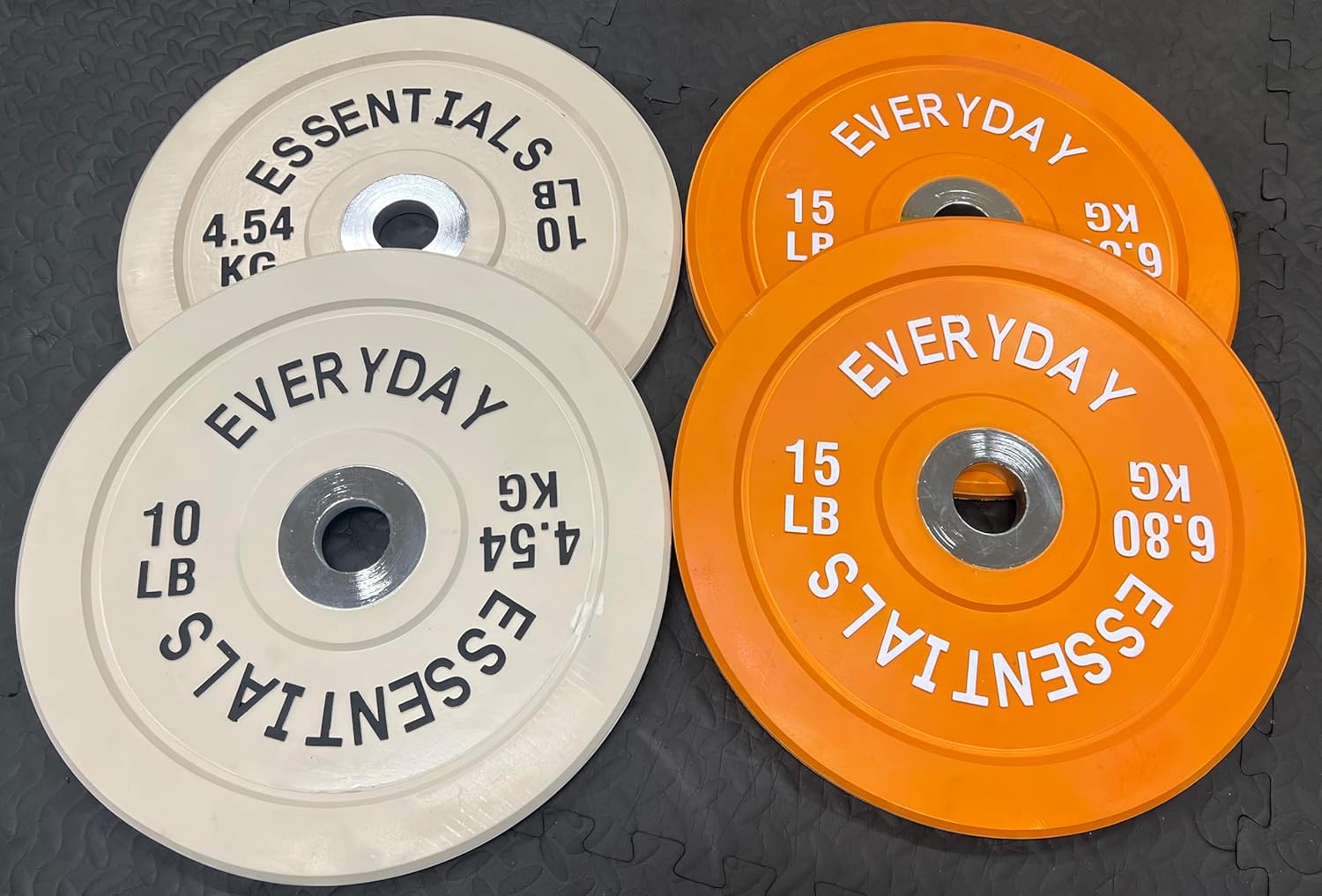 Everyday essentials color coded olympic bumper discount plate weight plate w steel hub stores