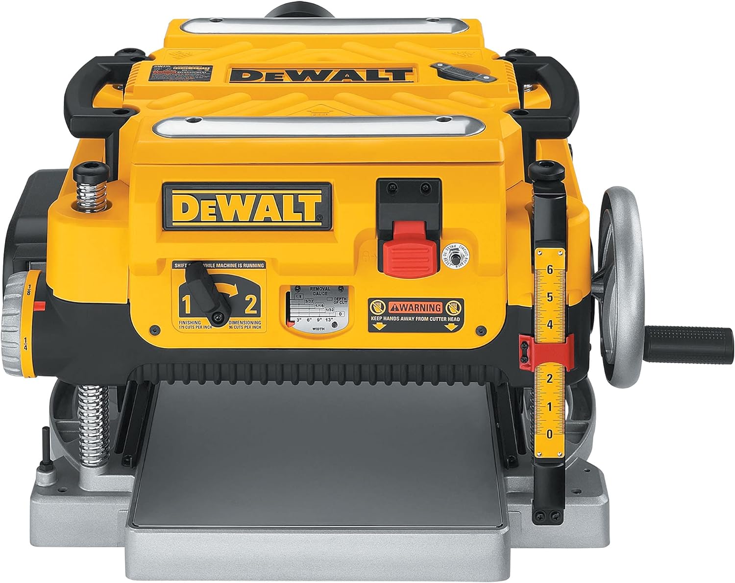 DEWALT Planer, Thickness Planer, 13-Inch, 3 Knife for Larger Cuts, Two Speed 20,000 RPM Motor, Corded (DW735) - $508.14