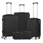 $99 Homedepot Luggage Set in Luxury Black, 5 Piece - TSA Compliant 28&quot; 24&quot; 20&quot; 14&quot; 12&quot;