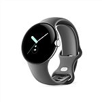 Google Pixel Watch - Android Smartwatch with Fitbit Activity Tracking - Heart Rate Tracking Watch Polished Silver Stainless Steel case with Charcoal Active band - WiFi - $180.49