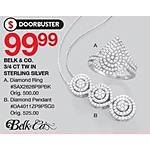 Belk Black Friday: Belk &amp; Co. 3/4 Ct TW Diamond Ring in Sterling Silver for $99.99