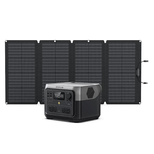 EcoFlow 500W Output/1000W Peak Push-Button Start Solar Generator RIVER 2 Max with 160W Solar Panel $499 at Home Depot