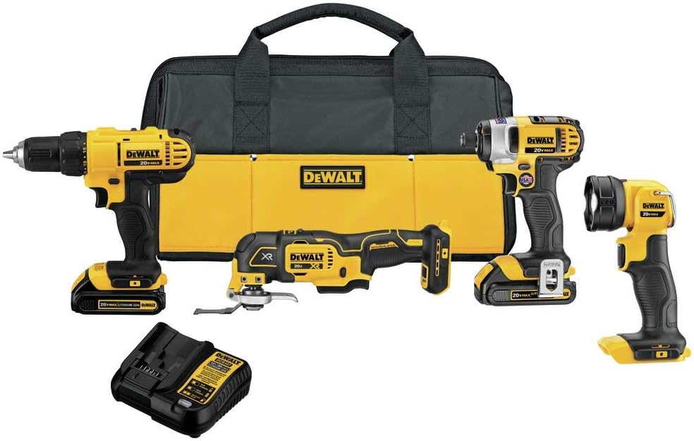 DEWALT 20V MAX Power Tool Combo Kit, 4-Tool Cordless Power Tool Set with 2 Batteries and Charger (DCK444C2) $199