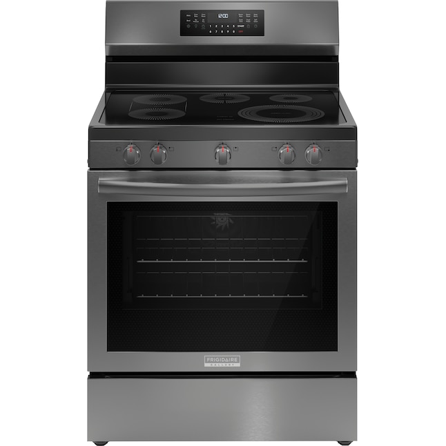 Frigidaire Gallery 30-in Glass Top 5 Burners 5.3-cu ft Self-Cleaning Air Fry Convection Oven Freestanding Electric Range $329