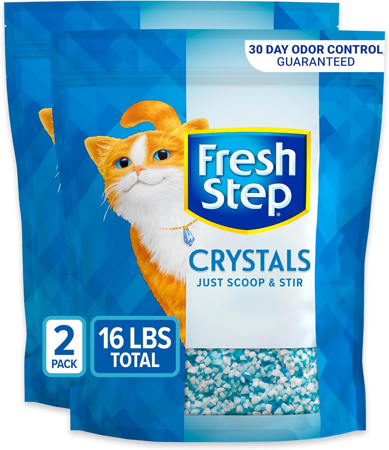 Fresh Step Crystals, Premium Cat Litter, Scented, 8 Pounds (Pack of 2) $16.19