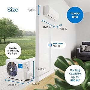 Homelabs 12,000 BTU 230-Volt Mini Split Air Conditioner w/ Heat