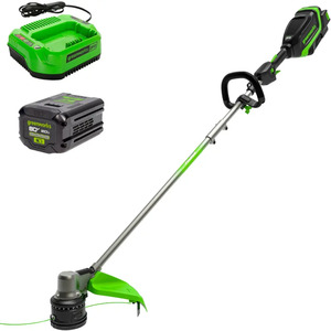 Greenworks - 80V 17" Gen3 Brushless String Trimmer with TWO 2.0Ah Batteries & Charger - Black/Greengreen $179.99