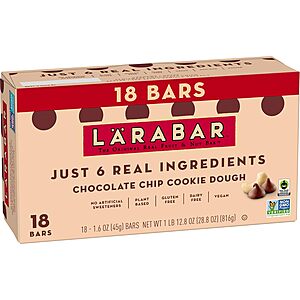18-Pack 1.6-Oz Larabar Fruit & Nut Bars (Chocolate Chip Cookie Dough) 3 for .90 w/ Subscribe & Save + Free Shipping