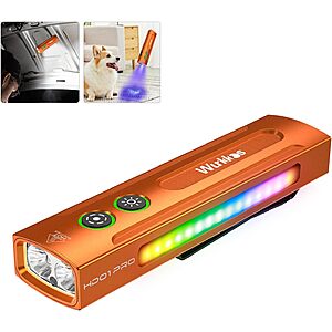 Wurkkos HD01PRO UV Flashlight with UV Light&White LED Combo,Led Flashlight 1200Lumens Flat Flashlight with RGB Light,Rechargeable EDC Flashlight,Pocket Light $34.59