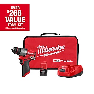 M12 FUEL 12-Volt Lithium-Ion Brushless Cordless 1/2 in. Hammer Drill Kit with 1 Compact 2.0Ah Battery Pack and 1 Charger $99 YMMV