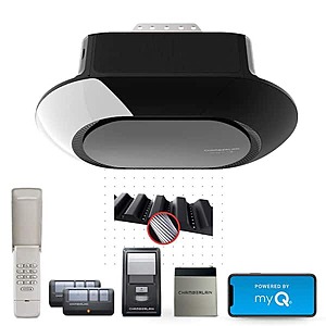 Chamberlain 3/4 HP LED Smart Quiet Belt Drive Garage Door Opener with Battery Backup Home Dept $145.03