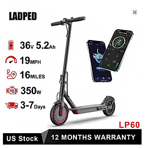 LADPED LP60 350W Electric Scooter, up to 19mph / 16 Miles 4.65 + Free Shipping