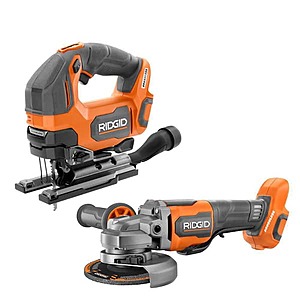 RIDGID 18V Cordless 2-Tool Combo Kit w/ Jig Saw & 4-1/2