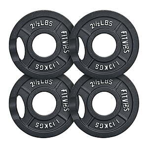 Signature Fitness 2-Grip Olympic Cast Iron Weight Plates,2-Inch 4x2.5lb $8,2x25lb $30,2x35lb $40,2x45lb $50 FS @ Walmart