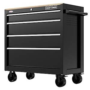 CRAFTSMAN 37-in L x 36.5-in H 4 -Drawers Rolling Black Wood Portable Work Bench $149.99