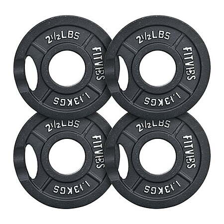 Signature Fitness 2-Grip Olympic Cast Iron Weight Plates, 2-Inch 4x2.5lb $8, 2x25lb $30, 2x35lb $40, 2x45lb $50 FS @ Walmart