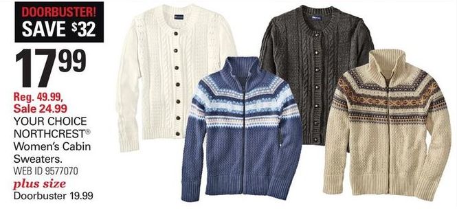 Shopko Black Friday Northcrest Women S Cabin Sweaters For 17 99