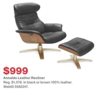 Macy S Black Friday Annaldo Leather Recliner For 999 00