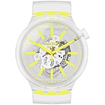 Swatch Unisex Watch - Big Bold Yellowinjelly Transparent Silicone Strap | SO27E103 - $79.02