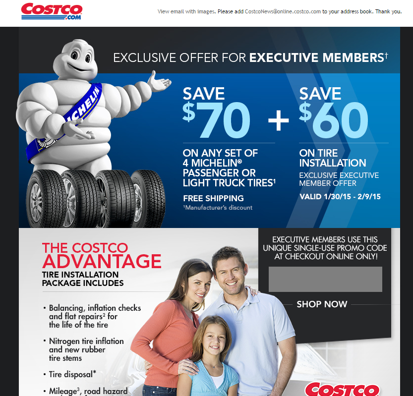 Costco Executive Member Email Offer - $130 off installed ...