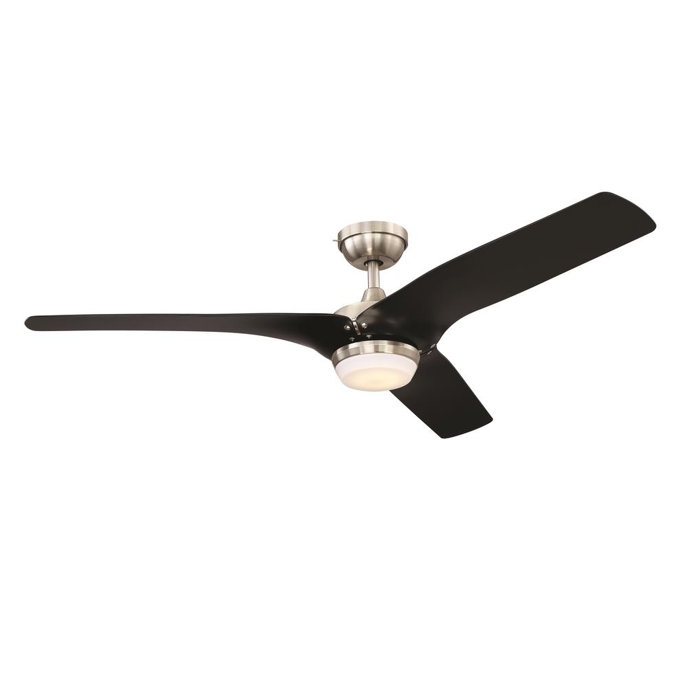 Ge Arrowood 60in Led Indoor Brushed Nickel Black And