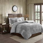 Woolrich Alton Ultra Soft Plush to Sherpa Berber Down Alternative Cold Weather Winter Warm Comforter Set Bedding, Full/Queen, Grey/Ivory $56.99