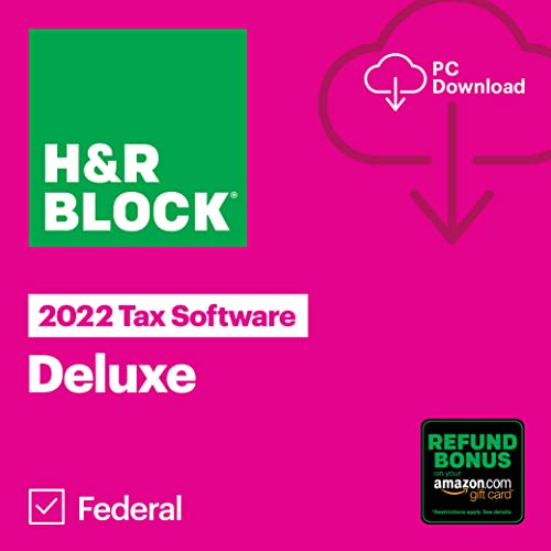 H&R Block 2022 PC Download Deluxe $17.49 & Premium $32.49 @ Amazon