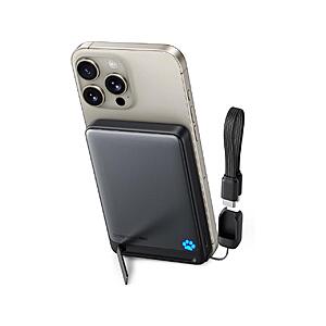 INIU 10000mAh Slim Magnetic Power Bank, with USB C Cable & Stand $19.70