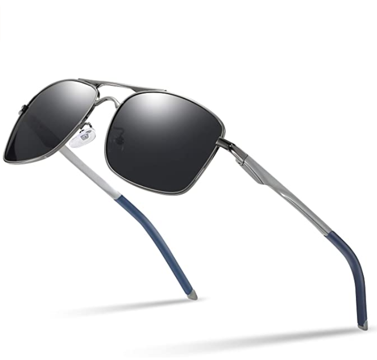 Polarized Aviator Sunglasses For Men with Metal Frame $7.5 at Amazon