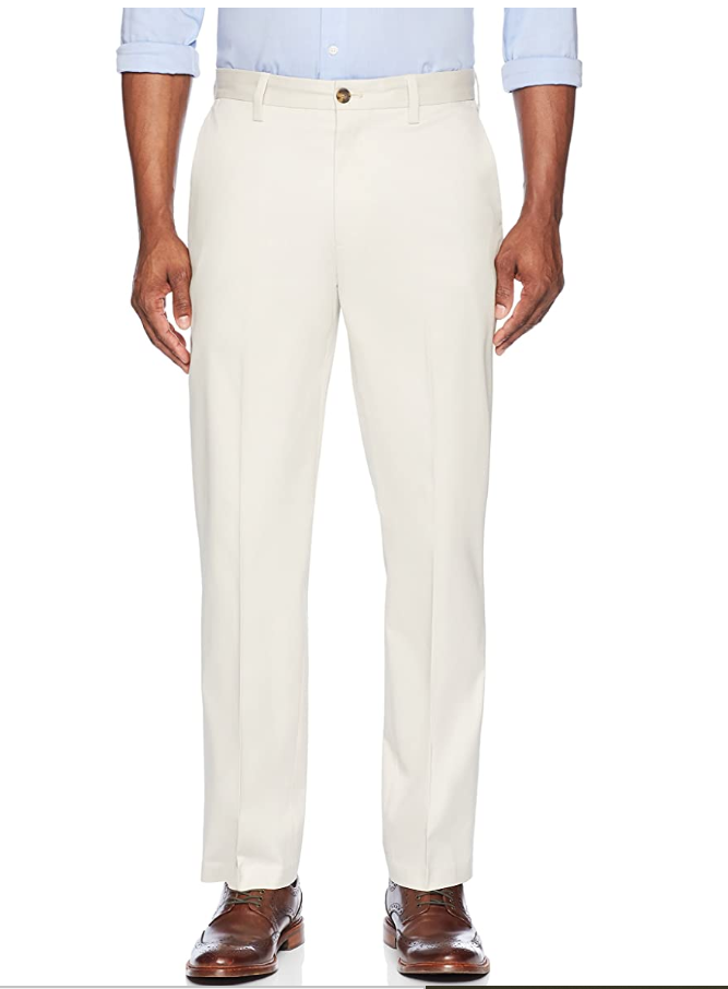 Buttoned Down Men's Relaxed Fit Flat Front Non-Iron Dress Chino Pant, Stone color, 32W x 32L $3.69