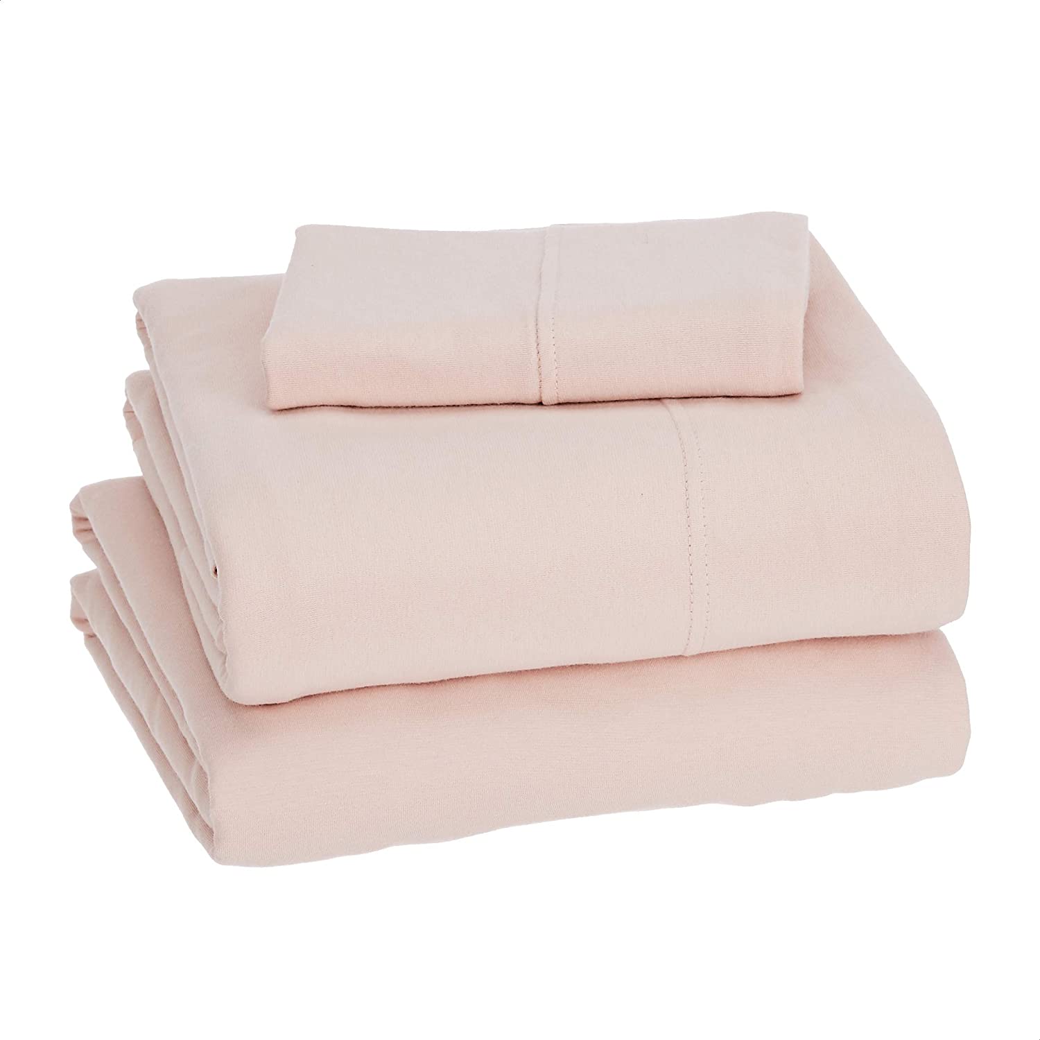 Amazon Basics Cotton Jersey Bed Sheet Set Twin XL, Blush 5.78