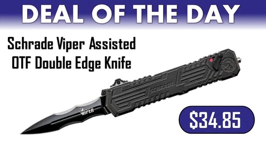 Schrade Viper OTF Knife, 3rd Gen, Dual Edge, Black Ti-Ni Coated Blade $33.1 at Atlantic Knife