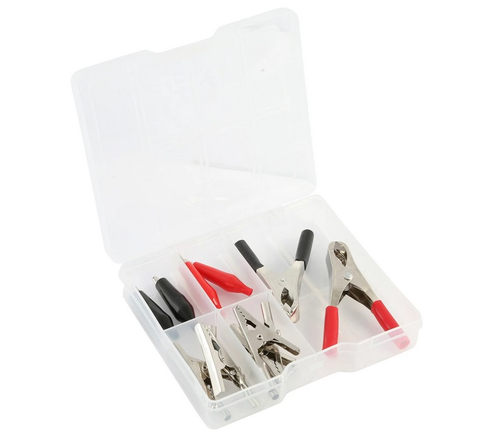 Hyper Tough 12-Piece Red, Alligator Clip and Clamp Assortment with Storage Case $2