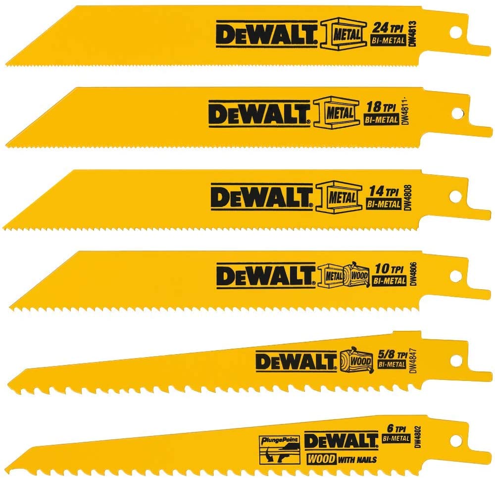 DeWalt Reciprocating Saw Blades (6 Piece ) $10