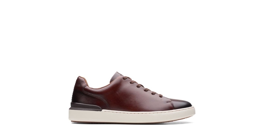 CourtLite Lace Dark Tan Leather- Mens Sneakers- Clarks® Shoes Official Site - $57