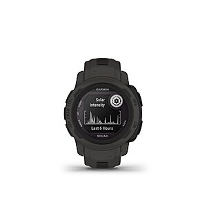 Garmin Instinct 2S Solar, Smaller-Sized GPS Outdoor Watch, Solar Charging Capabilities, Multi-GNSS Support, Tracback Routing, Graphite, 40 MM $225