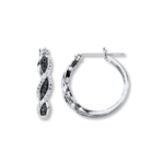 Kay Jewelers: Black Diamond Hoop Earrings Sterling Silver: $29.99 + Free Store Pickup