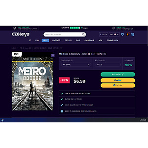 Metro hot sale exodus cdkeys