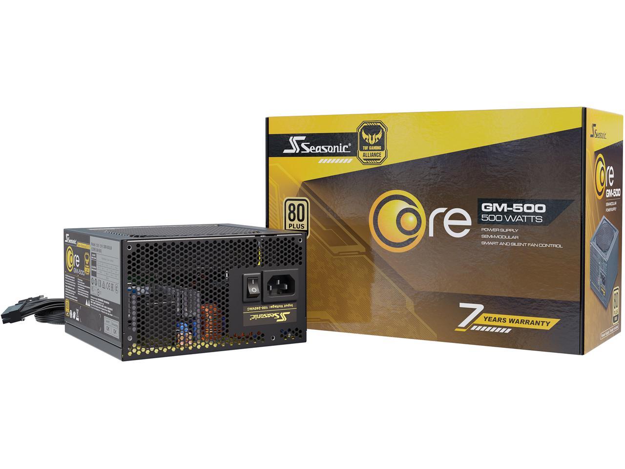 Seasonic Core GM-500 500W 80+ Gold Semi Modular Power Supply $59.99 AR + Free Shipping via Newegg