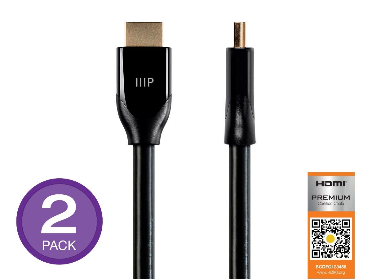 2-Pack 6' Monoprice 4K 18Gbps Certified Premium High Speed HDMI Cable in Black (Normal or Slim) $7.99 + Free Shipping via Monoprice